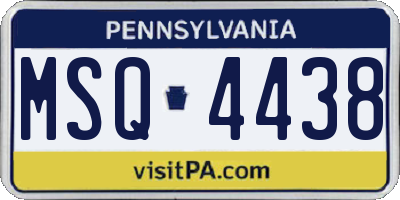 PA license plate MSQ4438