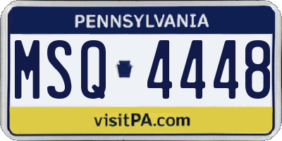 PA license plate MSQ4448