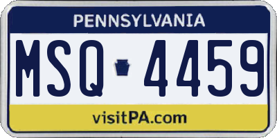 PA license plate MSQ4459