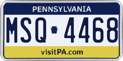 PA license plate MSQ4468