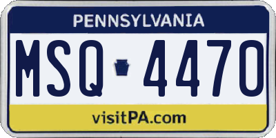 PA license plate MSQ4470