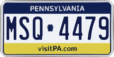 PA license plate MSQ4479