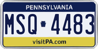 PA license plate MSQ4483
