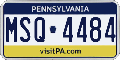 PA license plate MSQ4484