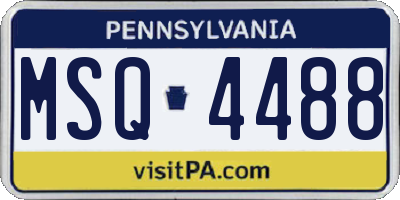 PA license plate MSQ4488
