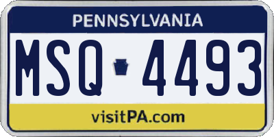 PA license plate MSQ4493