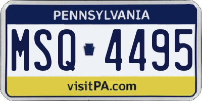 PA license plate MSQ4495