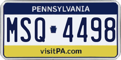PA license plate MSQ4498