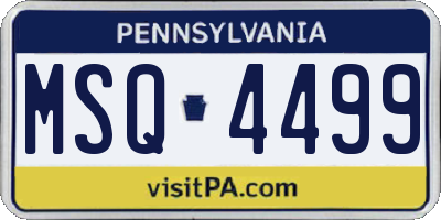 PA license plate MSQ4499