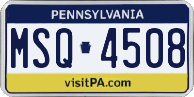 PA license plate MSQ4508
