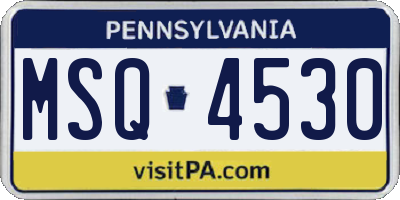 PA license plate MSQ4530