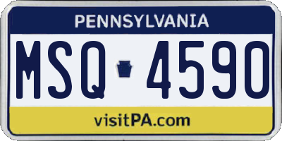 PA license plate MSQ4590