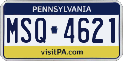 PA license plate MSQ4621