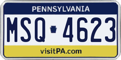 PA license plate MSQ4623