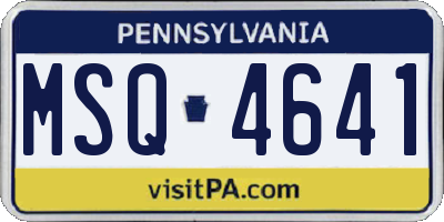 PA license plate MSQ4641