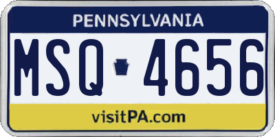 PA license plate MSQ4656