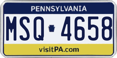 PA license plate MSQ4658
