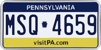 PA license plate MSQ4659
