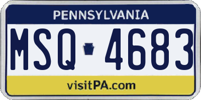 PA license plate MSQ4683