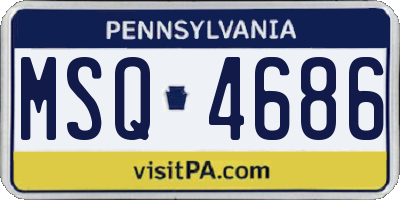 PA license plate MSQ4686