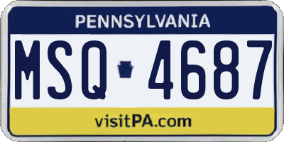 PA license plate MSQ4687