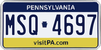 PA license plate MSQ4697