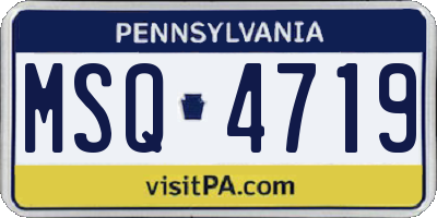 PA license plate MSQ4719