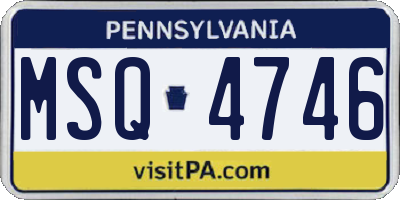 PA license plate MSQ4746