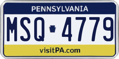 PA license plate MSQ4779
