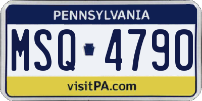 PA license plate MSQ4790