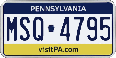 PA license plate MSQ4795