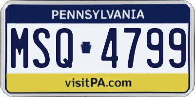 PA license plate MSQ4799
