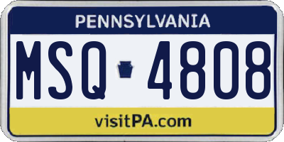 PA license plate MSQ4808