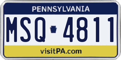 PA license plate MSQ4811