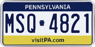PA license plate MSQ4821