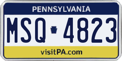 PA license plate MSQ4823