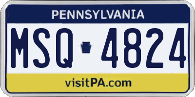 PA license plate MSQ4824