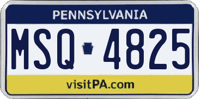 PA license plate MSQ4825