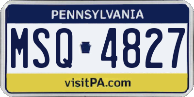 PA license plate MSQ4827