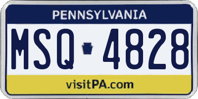 PA license plate MSQ4828