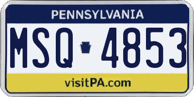 PA license plate MSQ4853