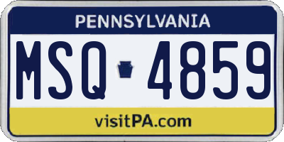PA license plate MSQ4859