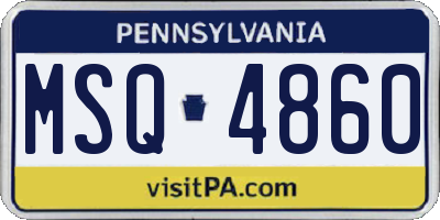PA license plate MSQ4860
