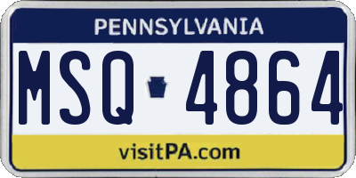 PA license plate MSQ4864