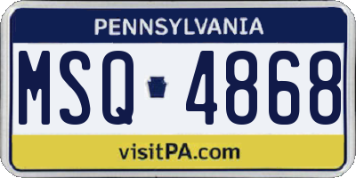 PA license plate MSQ4868