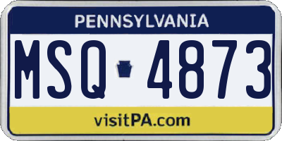 PA license plate MSQ4873