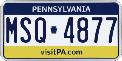 PA license plate MSQ4877