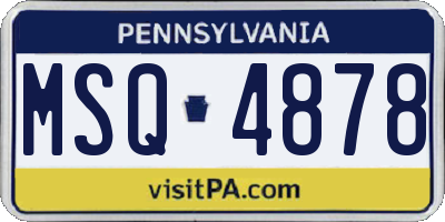 PA license plate MSQ4878
