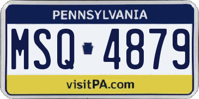 PA license plate MSQ4879