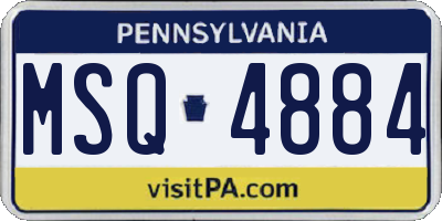 PA license plate MSQ4884